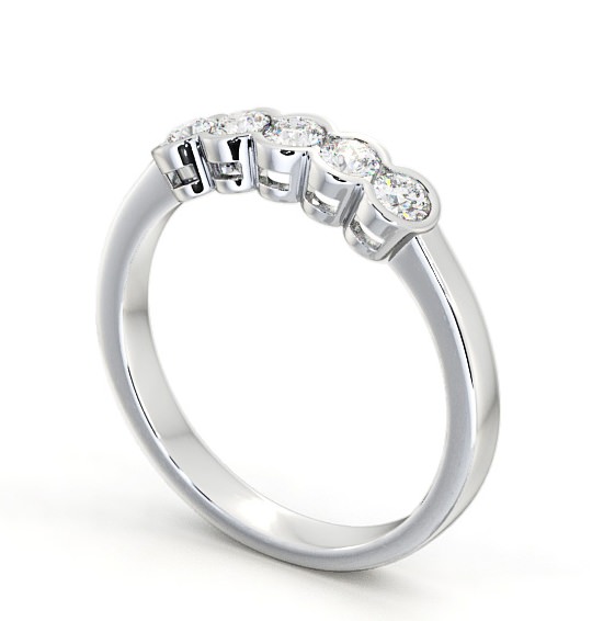 Five Stone Round Diamond Ring Platinum - Rowley FV7_WG_THUMB1