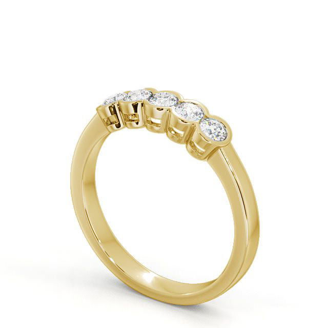 Five Stone Round Diamond Ring 9K Yellow Gold - Rowley FV7_YG_SIDE