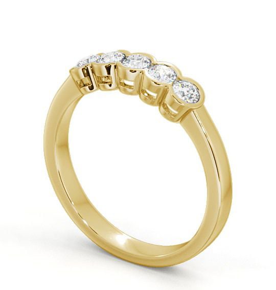 Five Stone Round Diamond Ring 9K Yellow Gold - Rowley FV7_YG_THUMB1
