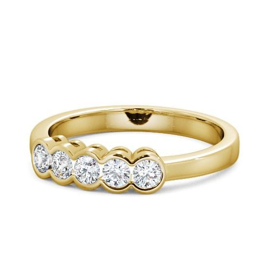  Five Stone Round Diamond Ring 18K Yellow Gold - Rowley FV7_YG_THUMB2 