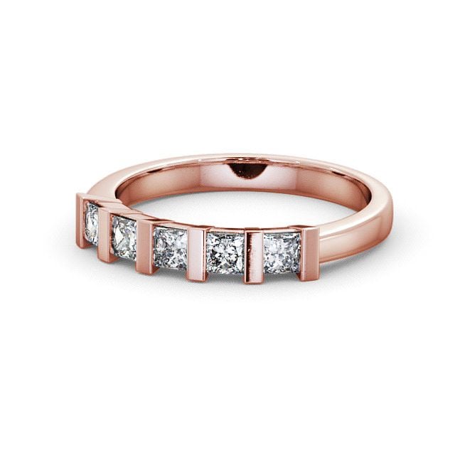 Five Stone Princess Diamond Ring 9K Rose Gold - Advie FV8_RG_FLAT