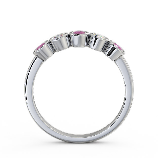 Five Stone Pink Sapphire and Diamond 0.41ct Ring Platinum - Avebury FV9GEM_WG_PS_UP
