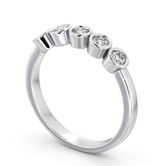 Five Stone Round Diamond Ring 9K White Gold - Avebury FV9_WG_THUMB1
