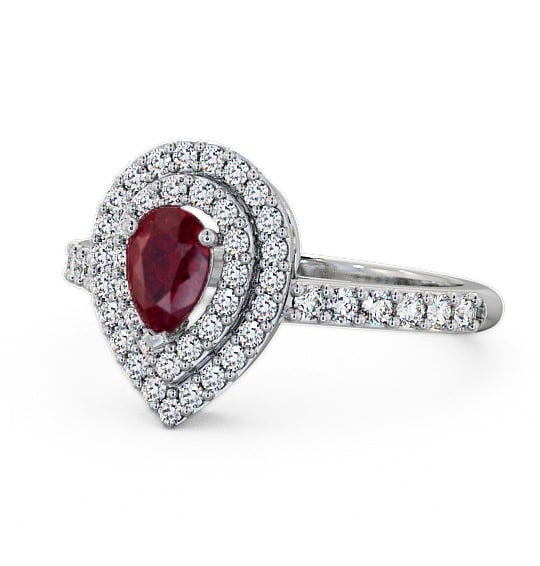  Halo Ruby and Diamond 0.97ct Ring Platinum - Elvira GEM11_WG_RU_THUMB2 