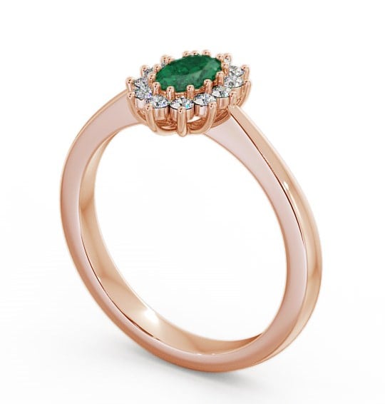 Cluster Emerald and Diamond 0.47ct Ring 18K Rose Gold - Louvel GEM12_RG_EM_THUMB1
