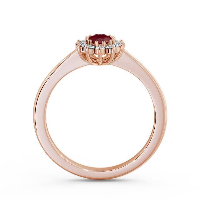 Cluster Ruby and Diamond 0.52ct Ring 9K Rose Gold - Louvel GEM12_RG_RU_UP