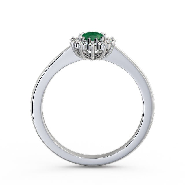 Cluster Emerald and Diamond 0.47ct Ring 18K White Gold - Louvel GEM12_WG_EM_UP