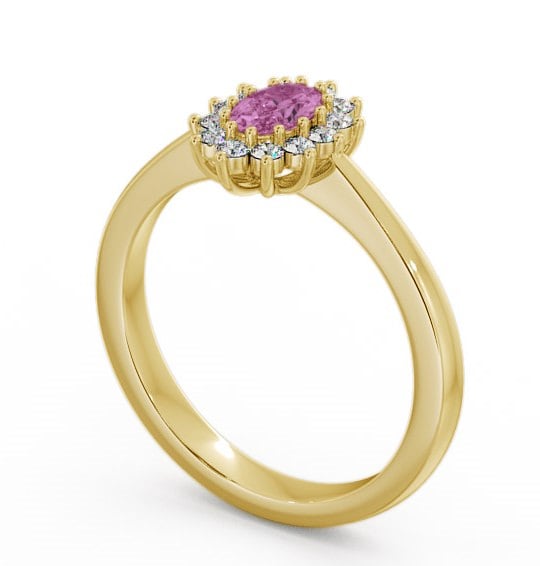 Cluster Pink Sapphire and Diamond 0.52ct Ring 9K Yellow Gold - Louvel GEM12_YG_PS_THUMB1