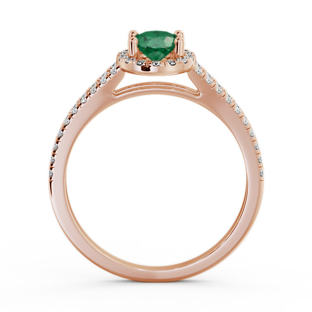 Halo Emerald and Diamond 0.78ct Ring 18K Rose Gold - Tristan GEM14_RG_EM_UP