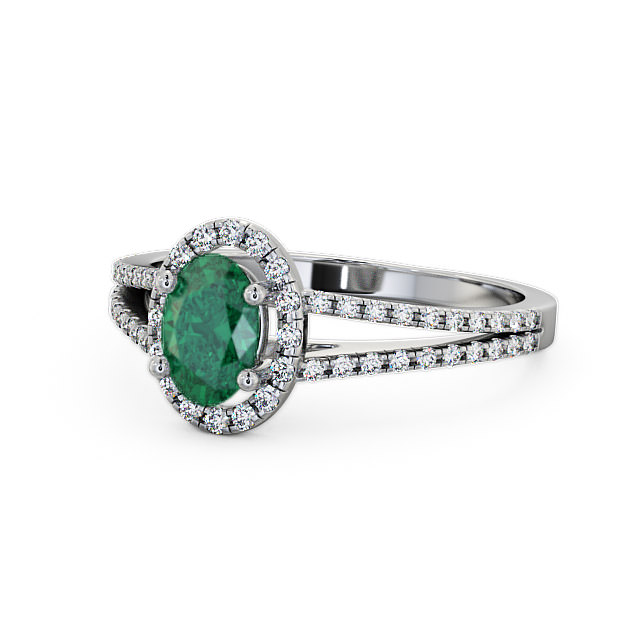 Halo Emerald and Diamond 0.78ct Ring Platinum - Tristan GEM14_WG_EM_FLAT