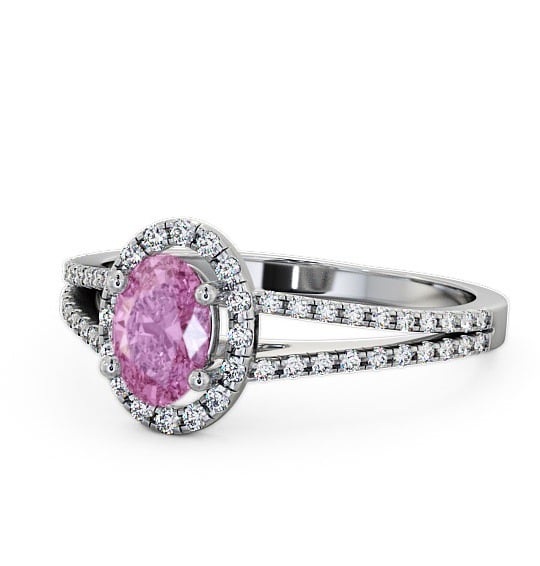  Halo Pink Sapphire and Diamond 0.86ct Ring 18K White Gold - Tristan GEM14_WG_PS_THUMB2 