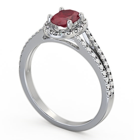  Halo Ruby and Diamond 0.86ct Ring Platinum - Tristan GEM14_WG_RU_THUMB1 