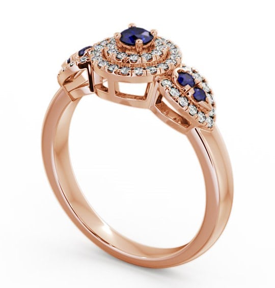 Cluster Blue Sapphire and Diamond 0.50ct Ring 18K Rose Gold - Camila GEM15_RG_BS_THUMB1