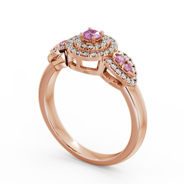 Cluster Pink Sapphire and Diamond 0.50ct Ring 9K Rose Gold - Camila GEM15_RG_PS_SIDE