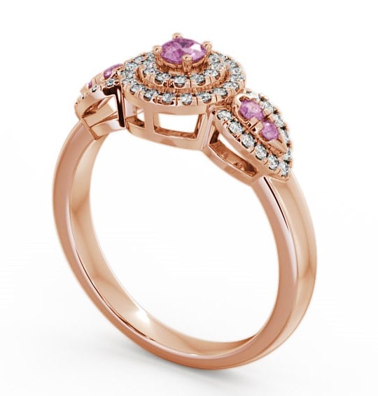 Cluster Pink Sapphire and Diamond 0.50ct Ring 18K Rose Gold - Camila GEM15_RG_PS_THUMB1