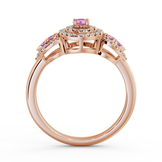 Cluster Pink Sapphire and Diamond 0.50ct Ring 18K Rose Gold - Camila GEM15_RG_PS_UP
