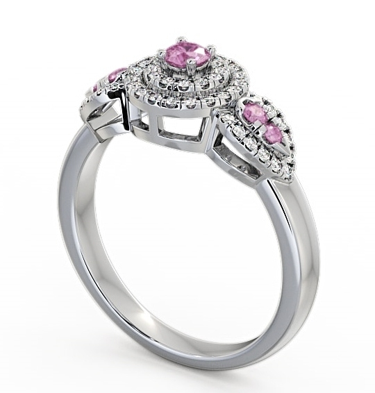  Cluster Pink Sapphire and Diamond 0.50ct Ring 9K White Gold - Camila GEM15_WG_PS_THUMB1 