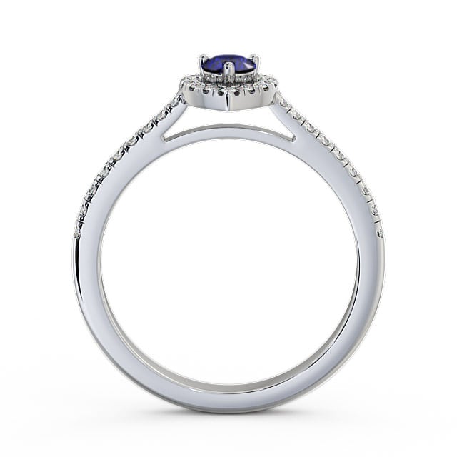 Halo Blue Sapphire and Diamond 0.50ct Ring 9K White Gold - Neiva GEM16_WG_BS_UP
