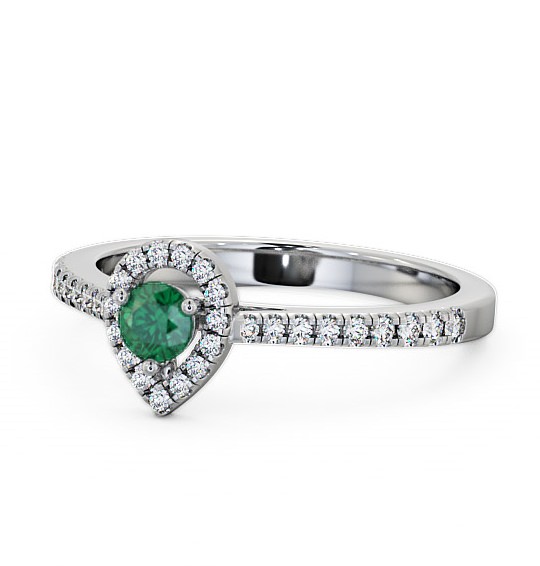  Halo Emerald and Diamond 0.34ct Ring 9K White Gold - Ruelle GEM17_WG_EM_THUMB2 