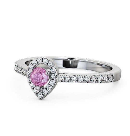  Halo Pink Sapphire and Diamond 0.37ct Ring 9K White Gold - Ruelle GEM17_WG_PS_THUMB2 