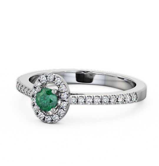  Halo Emerald and Diamond 0.33ct Ring 9K White Gold - Verel GEM18_WG_EM_THUMB2 