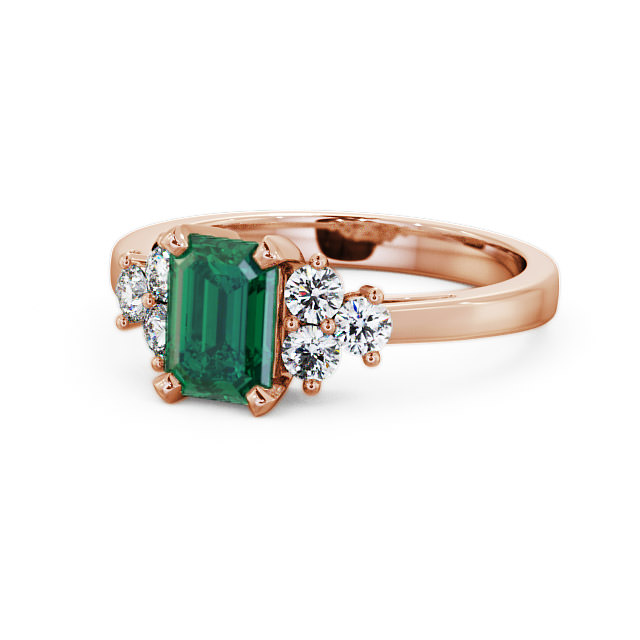 Emerald and Diamond 1.26ct Ring 18K Rose Gold - Ambra GEM1_RG_EM_FLAT