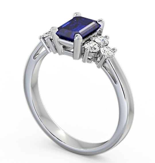  Blue Sapphire and Diamond 1.51ct Ring 18K White Gold - Ambra GEM1_WG_BS_THUMB1 
