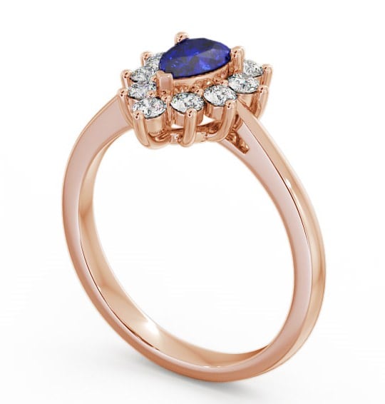 Cluster Blue Sapphire and Diamond 0.85ct Ring 18K Rose Gold - Lacey GEM20_RG_BS_THUMB1