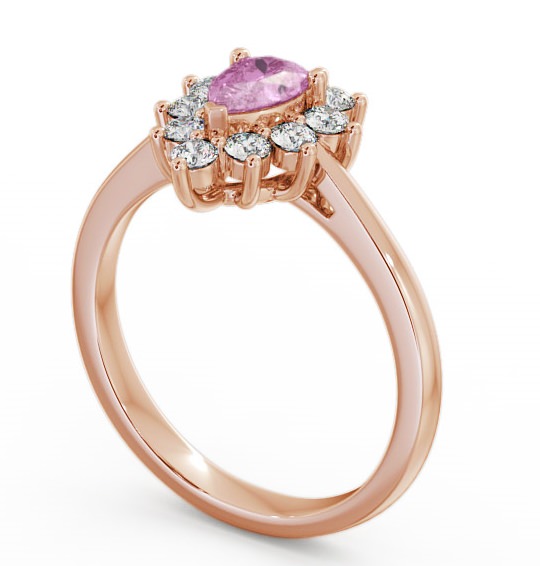 Cluster Pink Sapphire and Diamond 0.85ct Ring 18K Rose Gold - Lacey GEM20_RG_PS_THUMB1