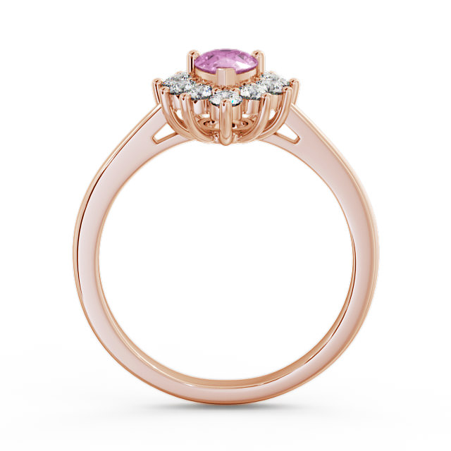 Cluster Pink Sapphire and Diamond 0.85ct Ring 18K Rose Gold - Lacey GEM20_RG_PS_UP