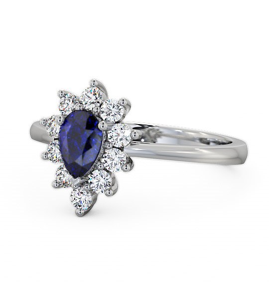  Cluster Blue Sapphire and Diamond 0.85ct Ring Palladium - Lacey GEM20_WG_BS_THUMB2 