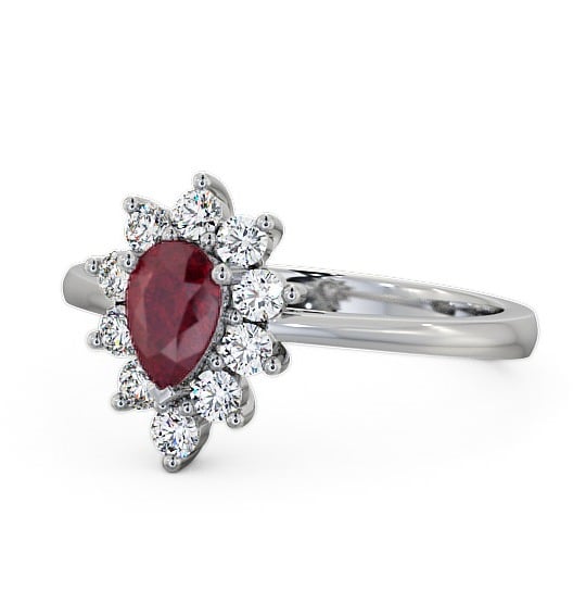  Cluster Ruby and Diamond 0.85ct Ring 18K White Gold - Lacey GEM20_WG_RU_THUMB2 