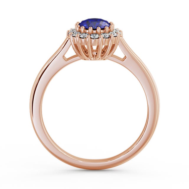 Halo Blue Sapphire and Diamond 0.81ct Ring 18K Rose Gold - Evita GEM21_RG_BS_UP