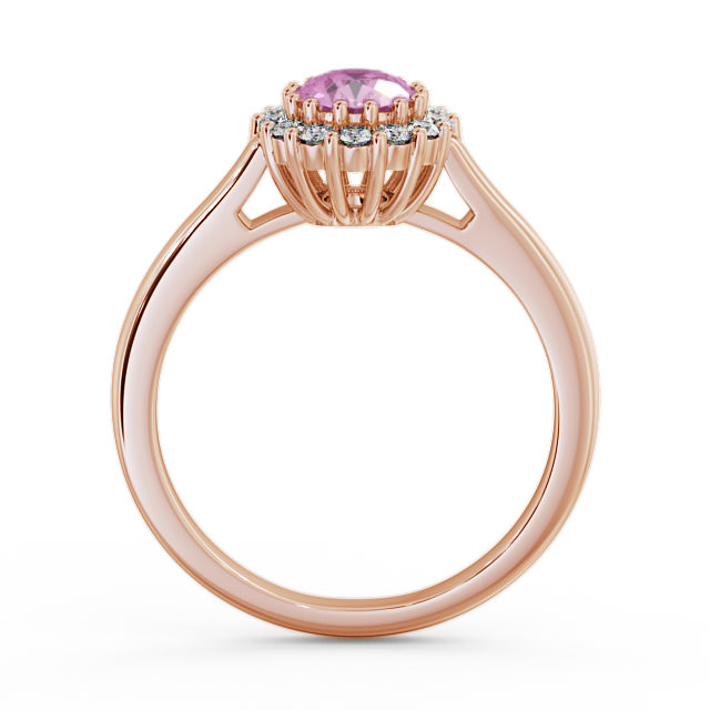 Halo Pink Sapphire and Diamond 0.81ct Ring 9K Rose Gold - Evita GEM21_RG_PS_UP