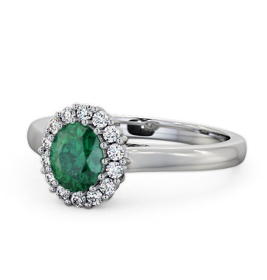 Halo Emerald and Diamond 0.73ct Ring 18K White Gold - Evita GEM21_WG_EM_THUMB2 