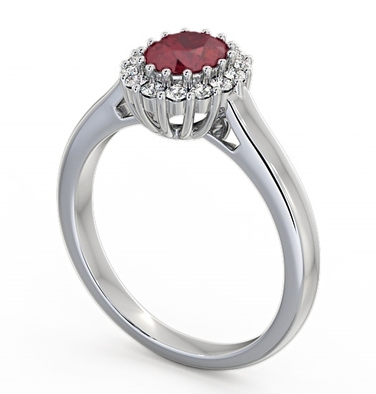  Halo Ruby and Diamond 0.81ct Ring Platinum - Evita GEM21_WG_RU_THUMB1 