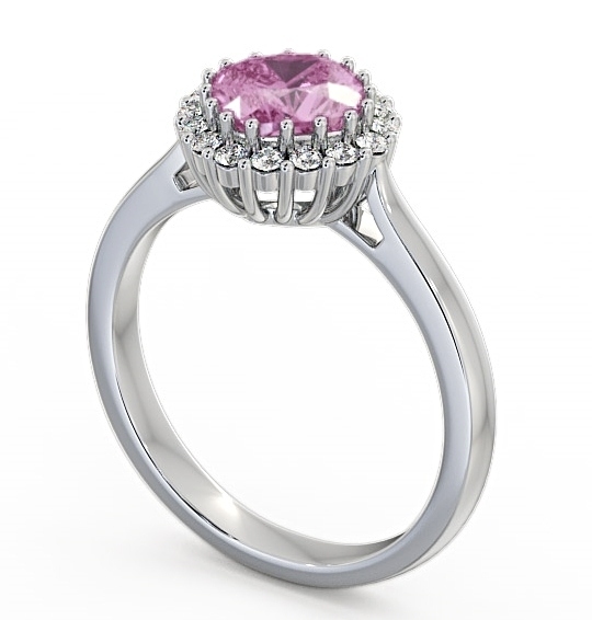 Halo Pink Sapphire and Diamond 1.46ct Ring Palladium - Sienna GEM23_WG_PS_THUMB1