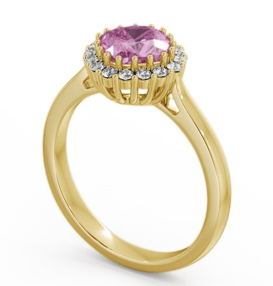 Halo Pink Sapphire and Diamond 1.46ct Ring 9K Yellow Gold - Sienna GEM23_YG_PS_THUMB1
