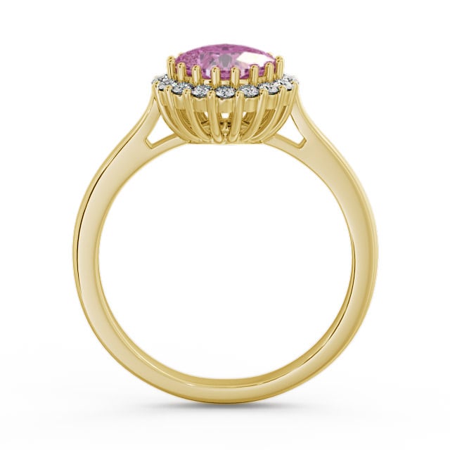 Halo Pink Sapphire and Diamond 1.46ct Ring 18K Yellow Gold - Sienna GEM23_YG_PS_UP