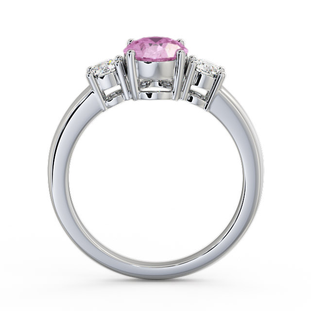 Three Stone Pink Sapphire and Diamond 1.30ct Ring 18K White Gold - Mila GEM24_WG_PS_UP