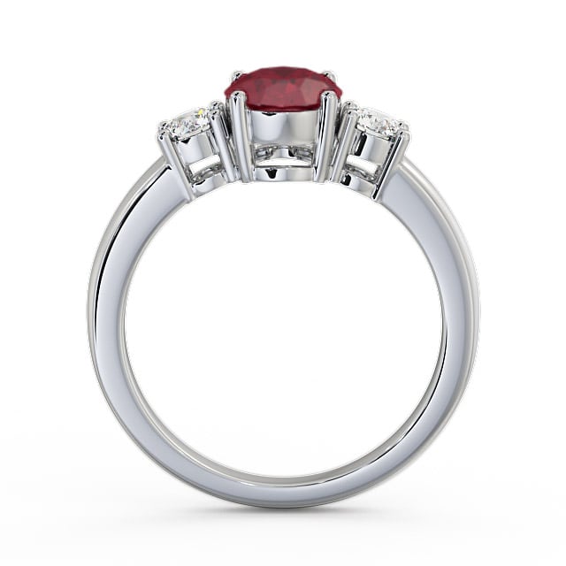 Three Stone Ruby and Diamond 1.30ct Ring Platinum - Mila GEM24_WG_RU_UP