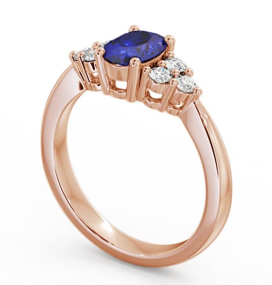 Multi Stone Blue Sapphire and Diamond 1.24ct Ring 18K Rose Gold - Freya GEM25_RG_BS_THUMB1
