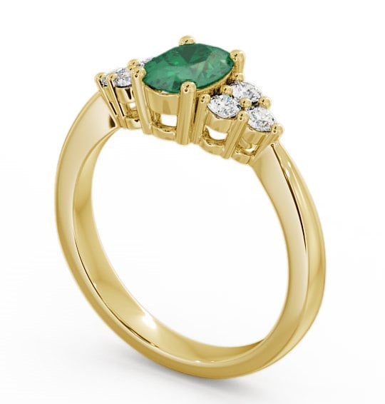 Multi Stone Emerald and Diamond 1.09ct Ring 9K Yellow Gold - Freya GEM25_YG_EM_THUMB1