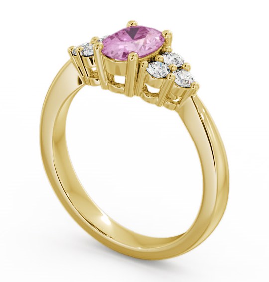 Multi Stone Pink Sapphire and Diamond 1.24ct Ring 9K Yellow Gold - Freya GEM25_YG_PS_THUMB1