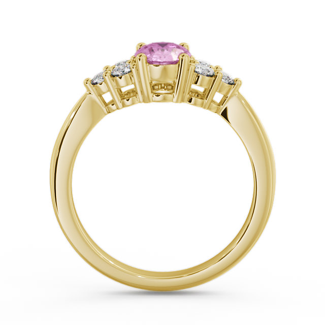 Multi Stone Pink Sapphire and Diamond 1.24ct Ring 9K Yellow Gold - Freya GEM25_YG_PS_UP