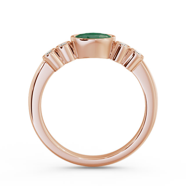 Five Stone Emerald and Diamond 0.58ct Ring 9K Rose Gold - Amia GEM26_RG_EM_UP