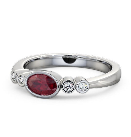  Five Stone Ruby and Diamond 0.66ct Ring Platinum - Amia GEM26_WG_RU_THUMB2 