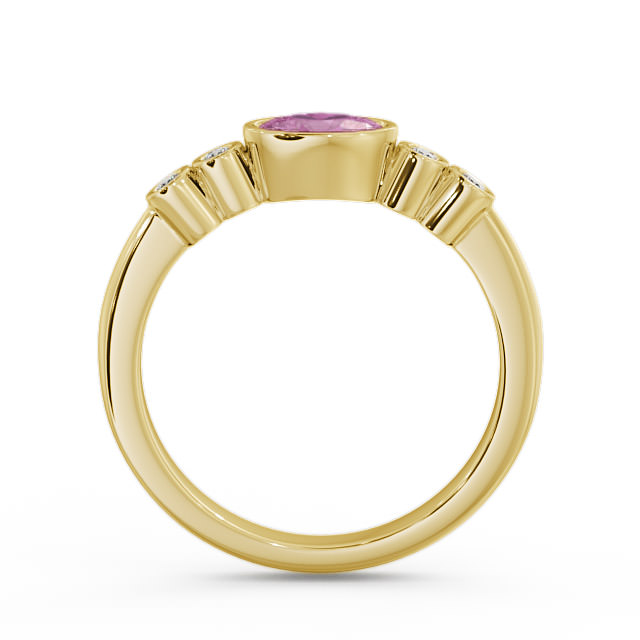 Five Stone Pink Sapphire and Diamond 0.66ct Ring 18K Yellow Gold - Amia GEM26_YG_PS_UP