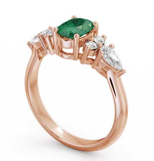 Emerald and Diamond 1.27ct Ring 18K Rose Gold - Petra GEM2_RG_EM_THUMB1