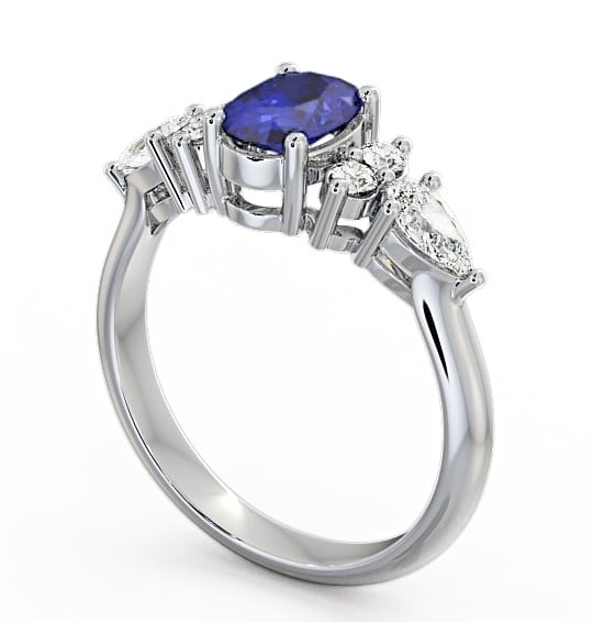  Blue Sapphire and Diamond 1.42ct Ring 18K White Gold - Petra GEM2_WG_BS_THUMB1 